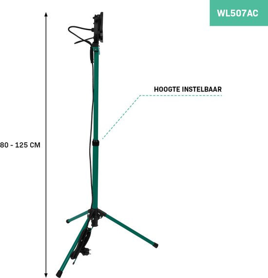 VONROC Led-Arbeitsleuchte 2x 20W - 3200 Lumen - Höhenverstellbarer Ständer - Dreh- und neigbar
