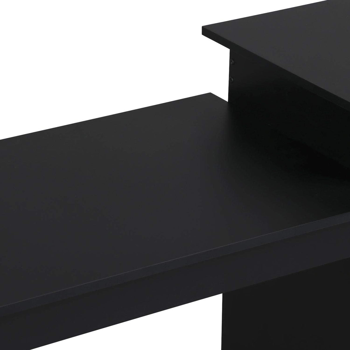 Yaheetech Computertisch – mit Schublade und 2 Ablageböden – 112 x 50 x 82 cm – Schwarz