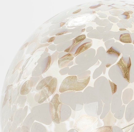 House of Seasons Dekokugel mit LED-Beleuchtung - H20 x Ø20 cm - Glas - Weiß