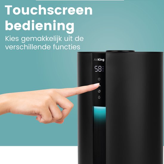 AirKing Luftbefeuchter - Schwarz - Topfill - Hygrometer - Aroma