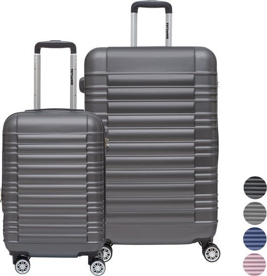TRVLMORE - Kofferset - 2 Stück - 38L (Handgepäck) + 110L - Dunkelgrau