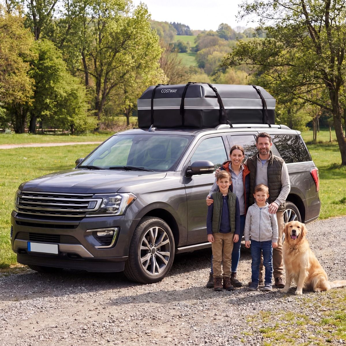 Coast Dachbox für Autos – 600 l – wasserdicht und rutschfest – grau