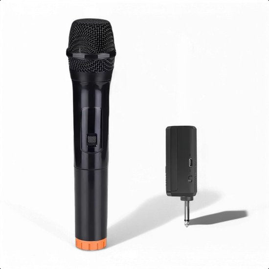 Tech Essentials Drahtloses Mikrofon - USB-C-Empfänger - Karaoke - ASMR - Studio - Geeignet für Party-Box - 3,5-6,3mm Klinke