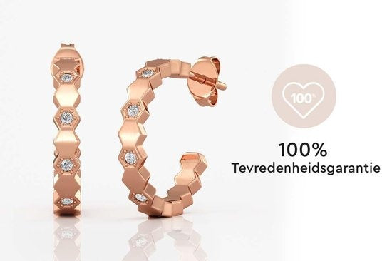 Yolora Damen Ohrringe mit Kalpa Camaka Kristallen - Farbe Rose - 18K Rose Gold vergoldet - Damen Ohrringe Rose Gold - Schmuck - Luxuriöse Geschenkbox - Geschenkbox - Exklusive Geschenkbox - Schöne Geschenkverpackung