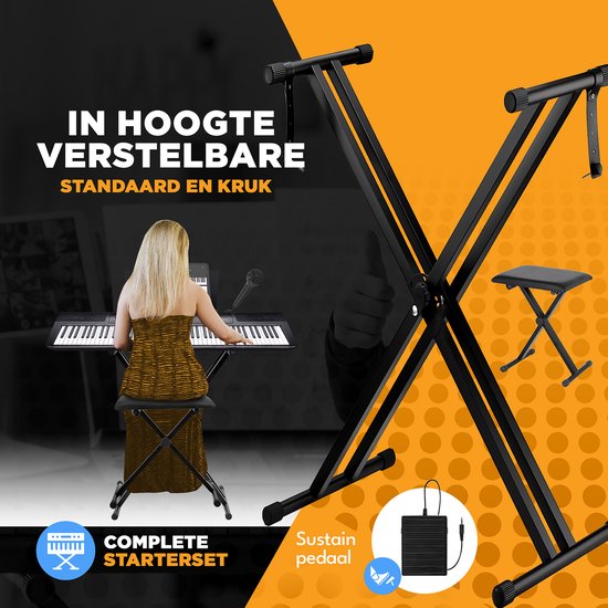 Finesse Digital Piano - 88 gewichtete Tasten - Ständer & Hocker - Keyboard Piano - Electric Piano - Erwachsene & Kinder