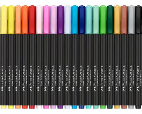 Faber-Castell Pinselstifte – Black Edition – 20 Farben im Kartonetui – FC-116452