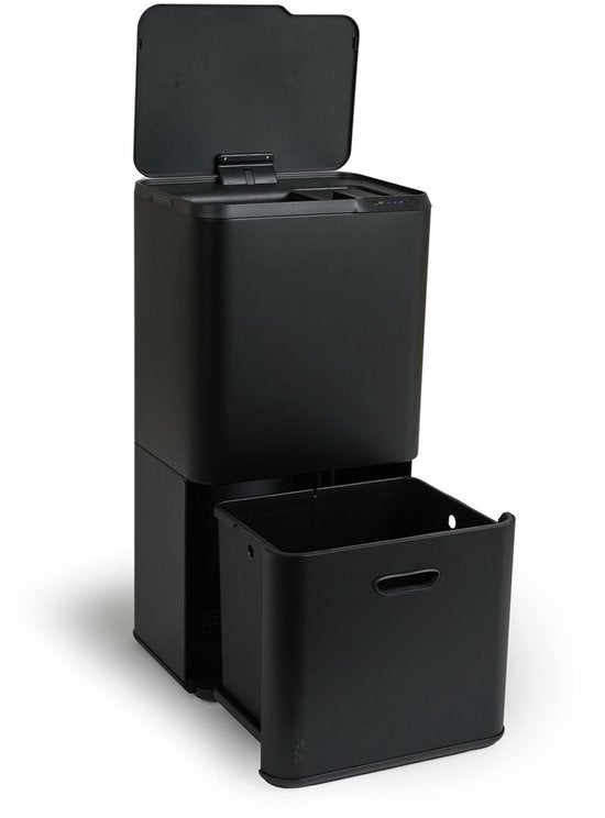 Umuzi Cleaning - Recyclingeimer 63L - Abfalleimer - Sensor - 30.5x41x78cm - Matt Schwarz