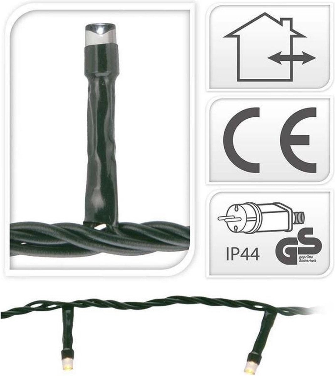 LED-Weihnachtsbeleuchtung 9 m - 120 LED-Lichter - Extra Warm White - Innen & Außen - Mit IP44 Adapter