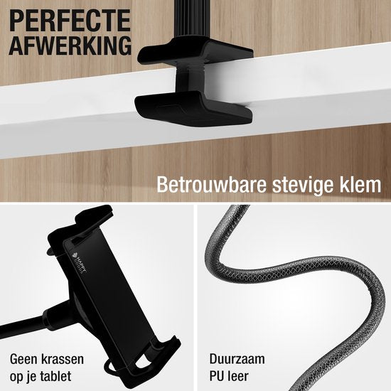 Studio ME Tablet-Halterung Flexibel Schwarz - 4.7 bis 12.9 Zoll - Ipad-Halterung Stativständer - 100 CM - Tablet-Ständer - Geeignet für Kameras - 360º drehbar - Tablet-Halterung