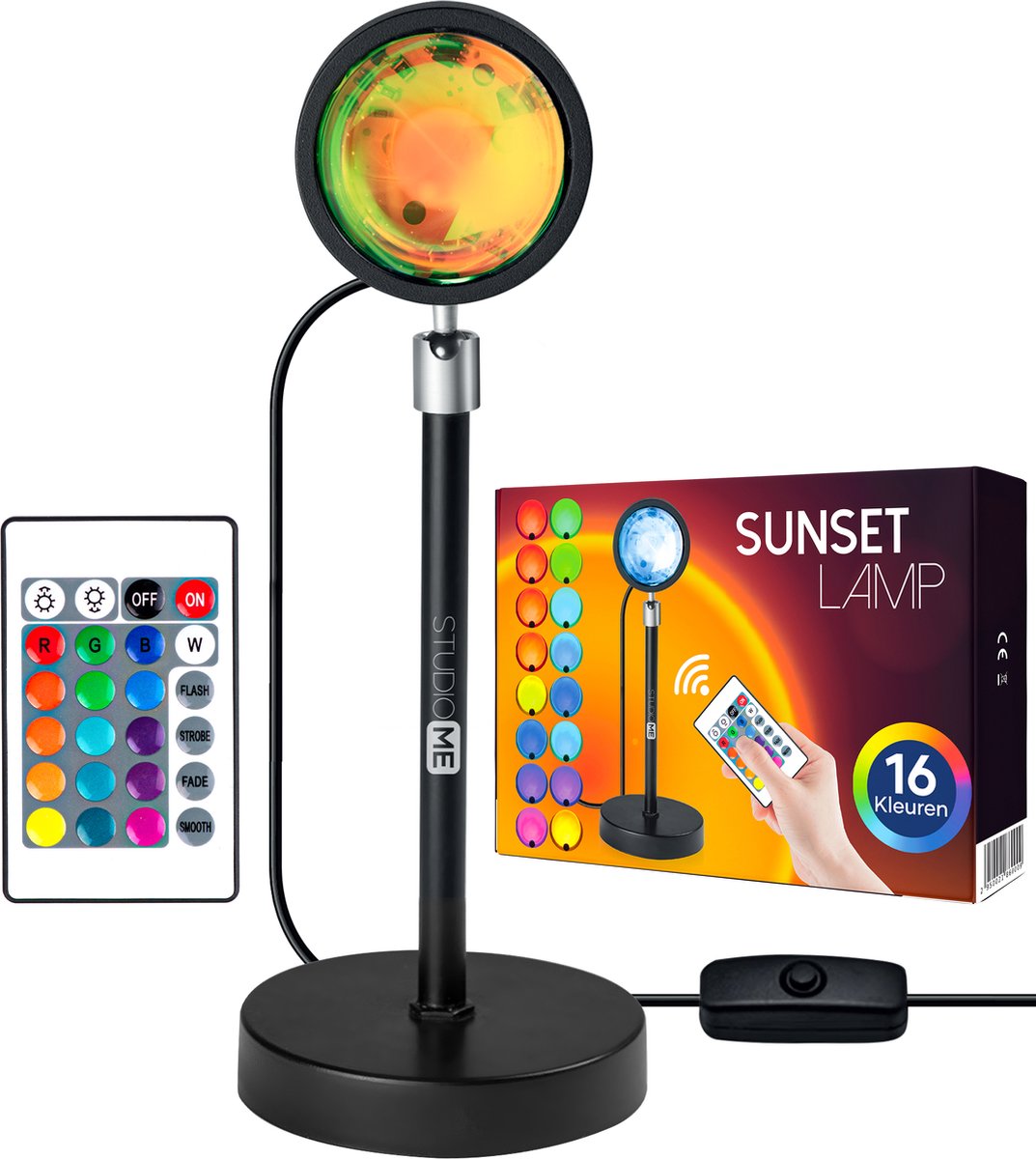 Studio ME Sonnenuntergang Lampe - 16 Farben - Inkl. Fernbedienung - 360° drehbar