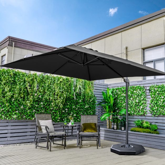 Coast Floating Parasol Schwarz - 300 x 300 cm - 360° dreh- und schwenkbar