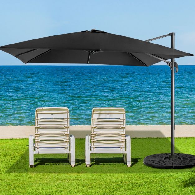 Coast Floating Parasol Schwarz - 300 x 300 cm - 360° dreh- und schwenkbar