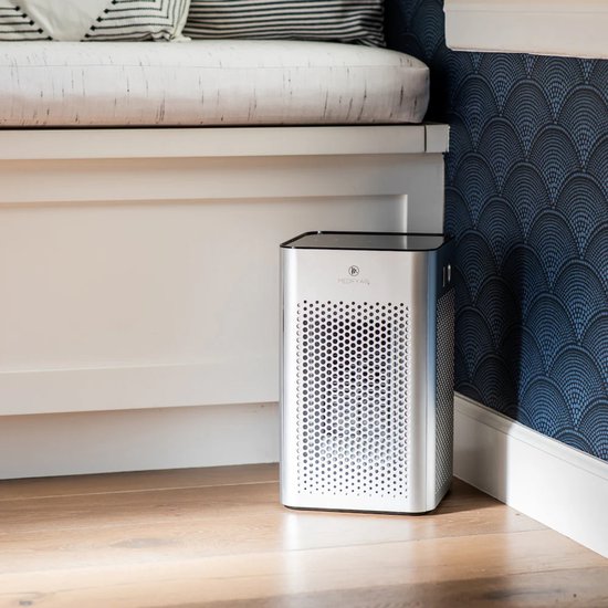 Medify Air MA-25 Luftreiniger – 170 m³/h – HEPA-H13-Filter & Touch-Bedienung – Nachtmodus – Luftreiniger gegen Heuschnupfen, Allergien und Hausstaubmilben – Silber