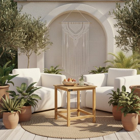 AXI Tess Beistelltisch Braun – Kleiner Gartentisch aus Holz – Quadratisch – 40,5 x 40,5 x 46 cm – 100 % FSC-zertifiziertes Hemlock-Holz – Für Garten, Terrasse und Balkon