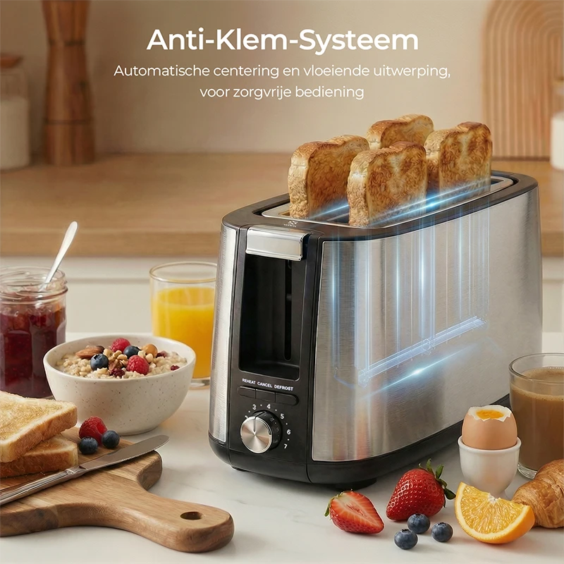 WOOX MX0212 Toaster – 4 Scheiben – Edelstahl