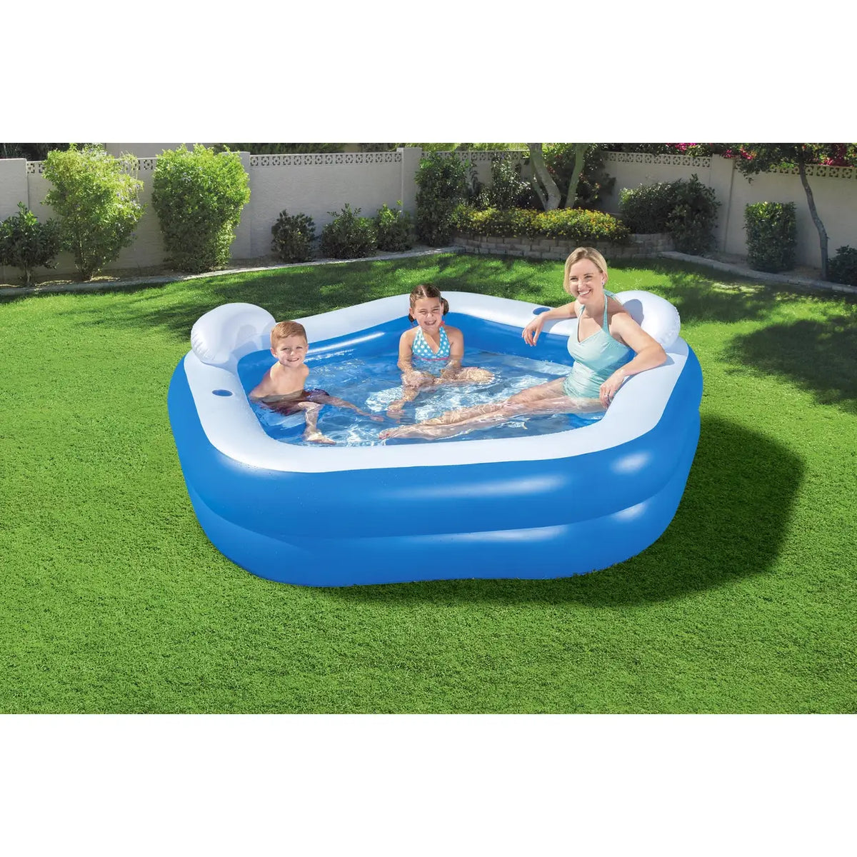 Bestway Aufblasbares Familienschwimmbecken „Backyard Oasis“ – 213 x 206 x 69 cm