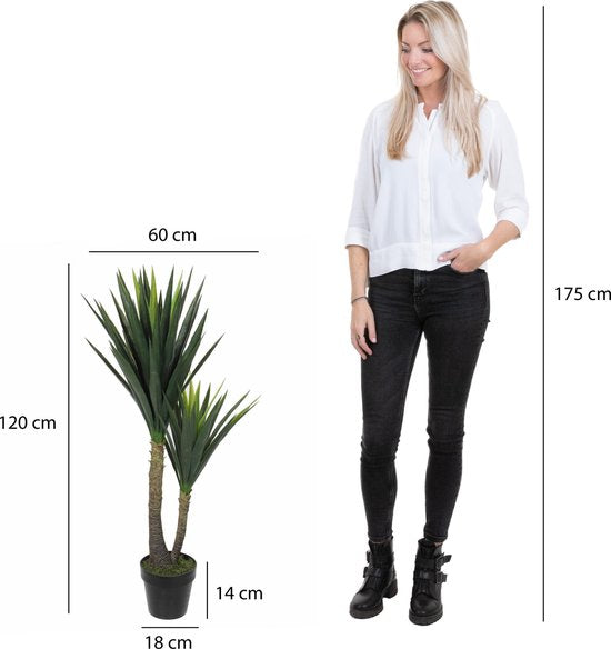 Mica Decorations Yucca Künstliche Pflanze - H120 x Ø60 cm - Grün
