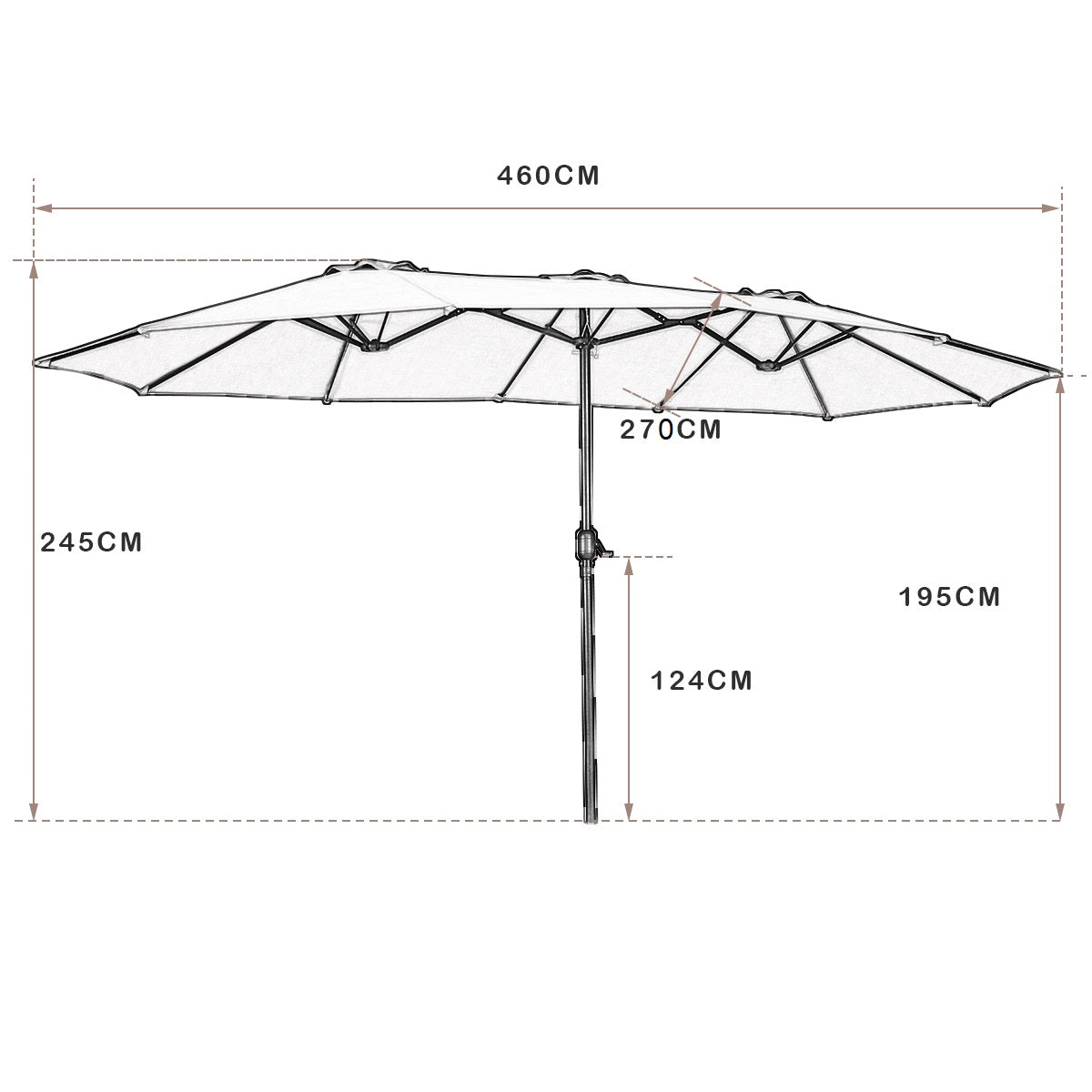 Coast Doppel-Sonnenschirm - Ã˜480 cm - Beige
