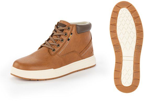 Milanoro High Sneakers Nevada Cognac Männer - Größe 41 - Braun/Weiß
