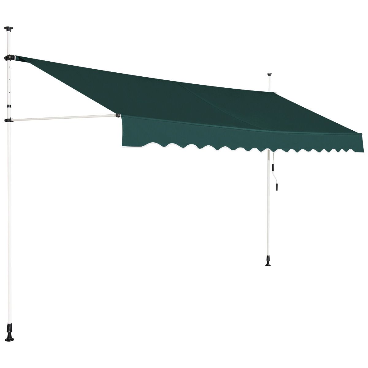 Coast Sunshade 400 cm breit, höhenverstellbar 200-300 cm, grün, Aluminiumrahmen und Oxford-Gewebe