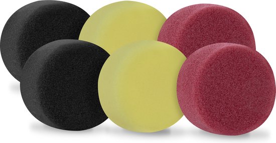 VONROC Polierscheiben/Polierpads Schaumstoff für Poliermaschinen - Starter Set - 50mm, 6 Stück