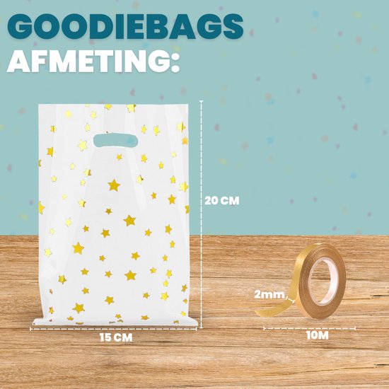 Feestio Sharing Bags 100 Stück - Candy Bags - Treat Bags Kinderparty - Geschenktüten Geschenktüten