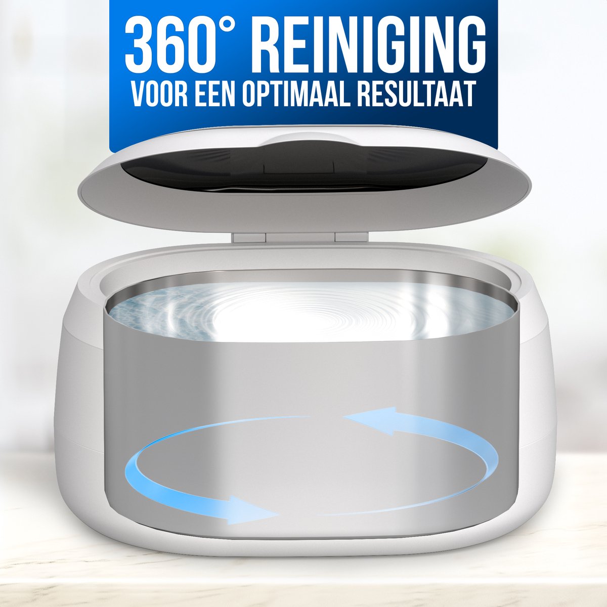 Strex Ultraschallreiniger 600ml - 360º - Ultraschallreiniger - Reinigungsgerät für Gläser/Schmuck/Uhren/Münzen