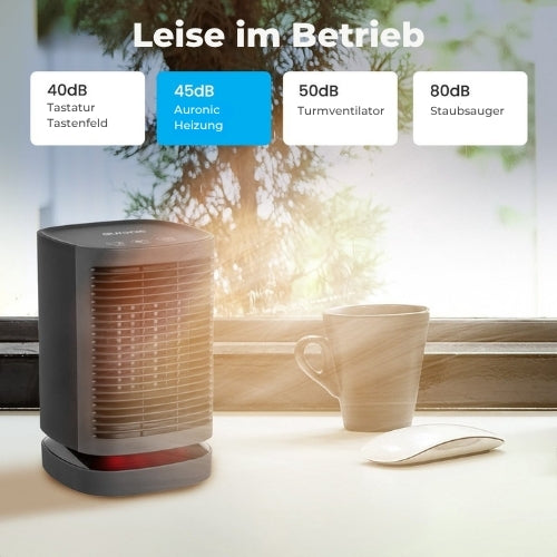 Auronic Elektrische Heizung - 3 Stufen - 950W - Rotierend - Schwarz