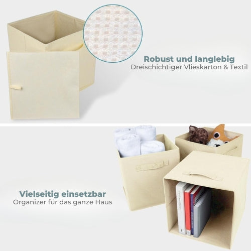LifeGoods - Kleiderschrank-Organisatoren - 6 Stück - 20L - Textil - Beige