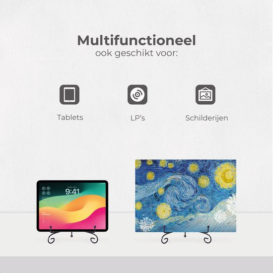 Air Sign Stand - Groß - Schilder und Bücher - Display - Ständer - Halter - Stütze - Gestell - Aufhänger - Ornamentschilder - Kochbuch - Schwarz - Metall