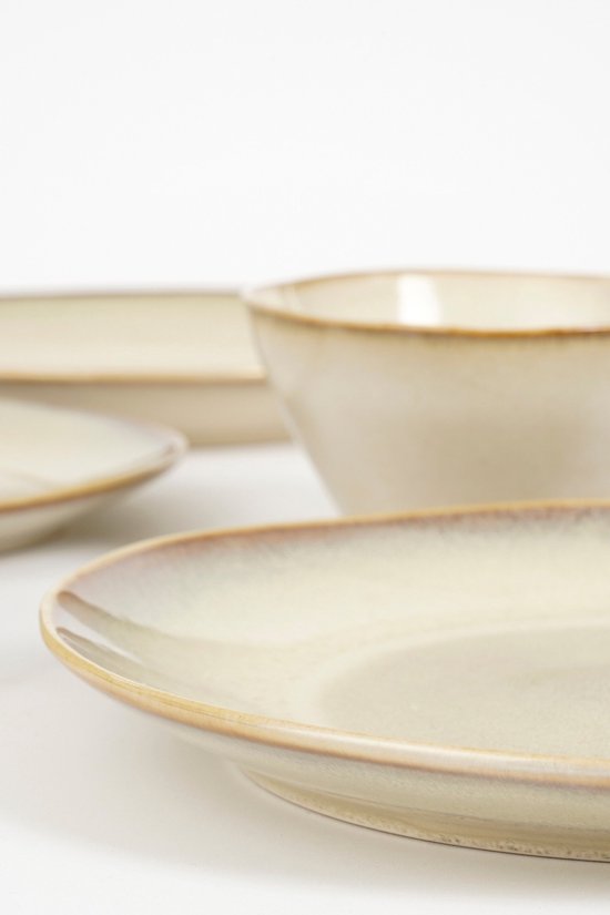 Mica Decorations Racco Geschirrset, 16-teilig – für 4 Personen – Steingut – Beige
