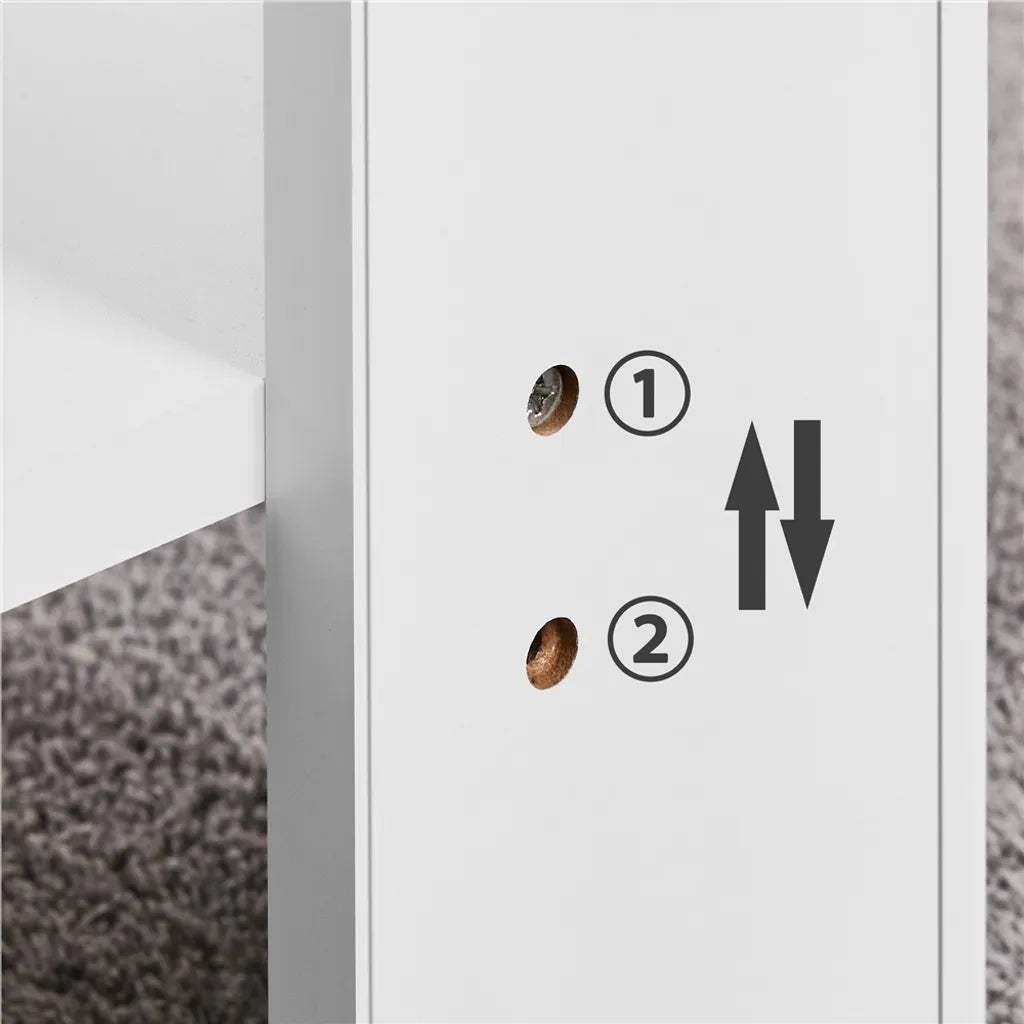 Yaheetech Höhenverstellbarer Couchtisch mit Stauraum, 120 x 59 x 49,5 cm, weiß