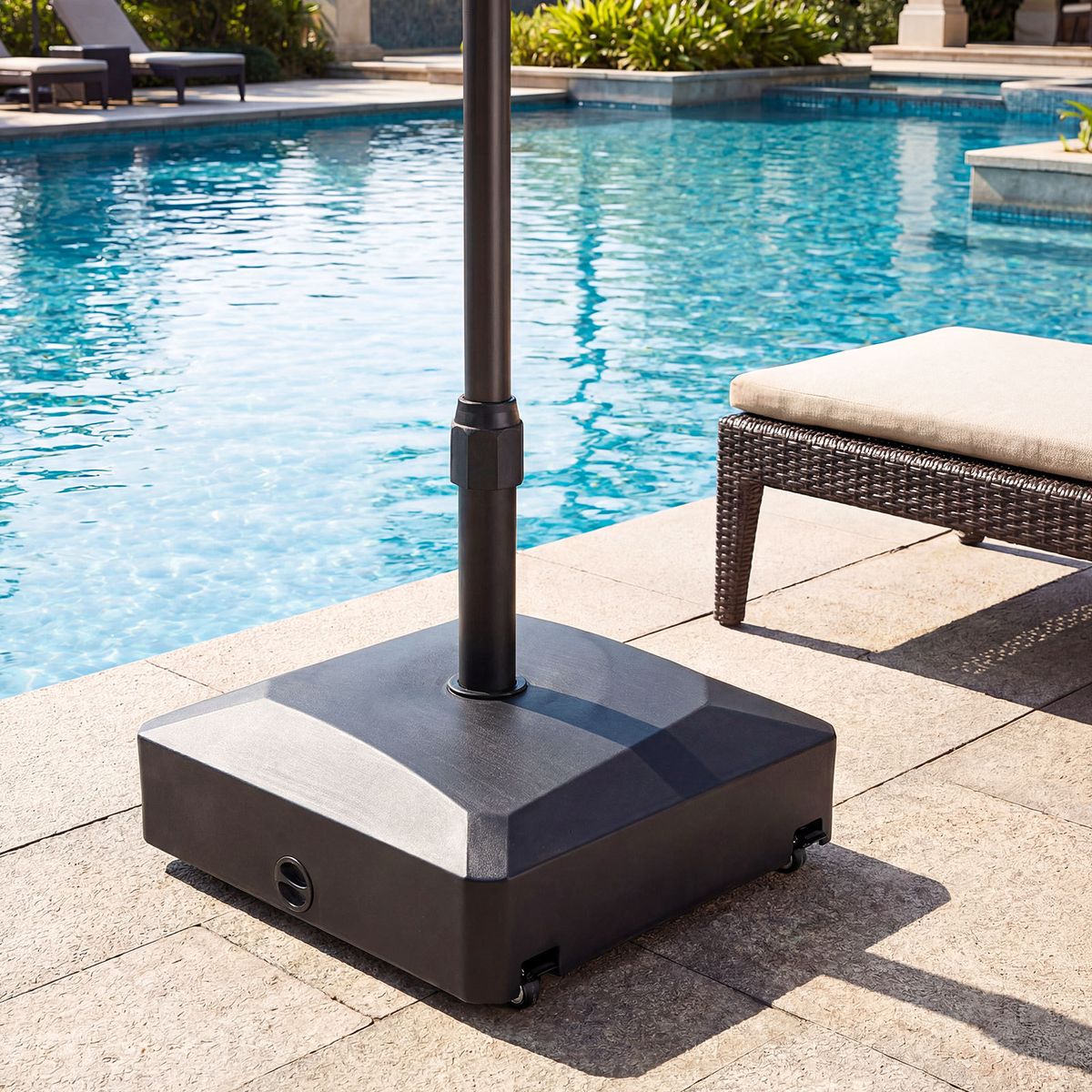 Coast Sonnenschirm mit Sonnenschirmständer – 300 cm – Seilzugsystem – Befüllbar mit Rollen – Beige