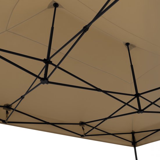VONROC Partyzelt – 3 x 4,5 m – Premium-Easy-Up-Partyzelt – Modulares Design – Zusammenklappbar – Wasserdicht – Stahlrahmen – UV-Schutz 50+ – Inkl. Aufbewahrungstasche – Beige