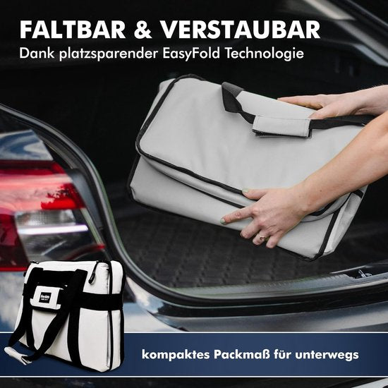 Faltbare Kühltasche für Einkäufe und Picknicks – Große Kühltasche „Auto“ als Thermotasche und Picknicktasche „Auto“ – Mehr Ordnung mit der großen Kühltasche – Lunch-Tasche und Mini-Kühlbox