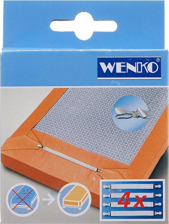 Wenko Bettspanner 29 cm Stahl/Baumwolle Wild/Silber 4 Stück