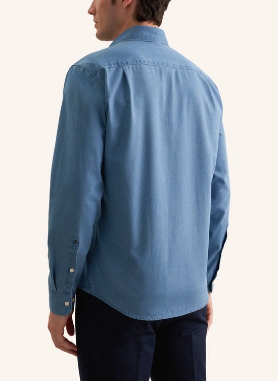 Seidensticker regular fit Hemd - Twill - blau - bügelfrei - Cord Größe: 46
