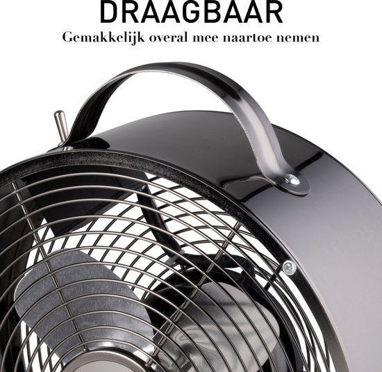 Lifetime Air Tischventilator - 230V - Tischventilator 20CM - 2 Geschwindigkeiten - Schwarz