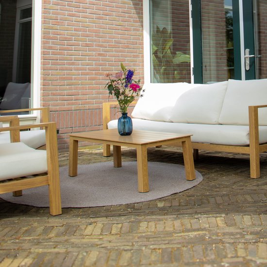 AXI Corfu Outdoor-Teppich – Rund – Ø 180 cm – Beige / Rosé – Outdoor-Teppich – Outdoor-Teppich – Wetter- und UV-beständig – Flachgewebt – Gartenteppich – Für drinnen und draußen – Handgewebt