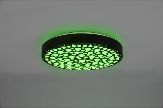 Reality – LED-Deckenleuchte – Deckenbeleuchtung – 22 W – Einstellbare Farbe – RGB – Fernbedienung – Dimmbar – Rund – Schwarz – Kunststoff