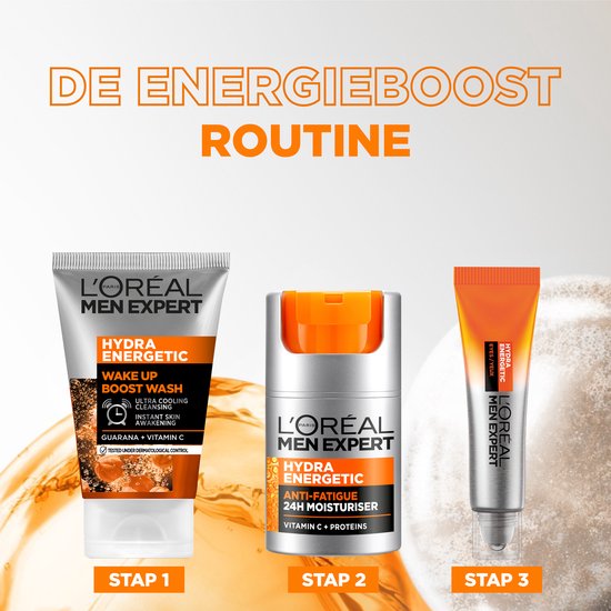 L’Oréal Paris Men Expert Hydra Energetic feuchtigkeitsspendende Tagescreme – 6 x 50 ml – Multipack