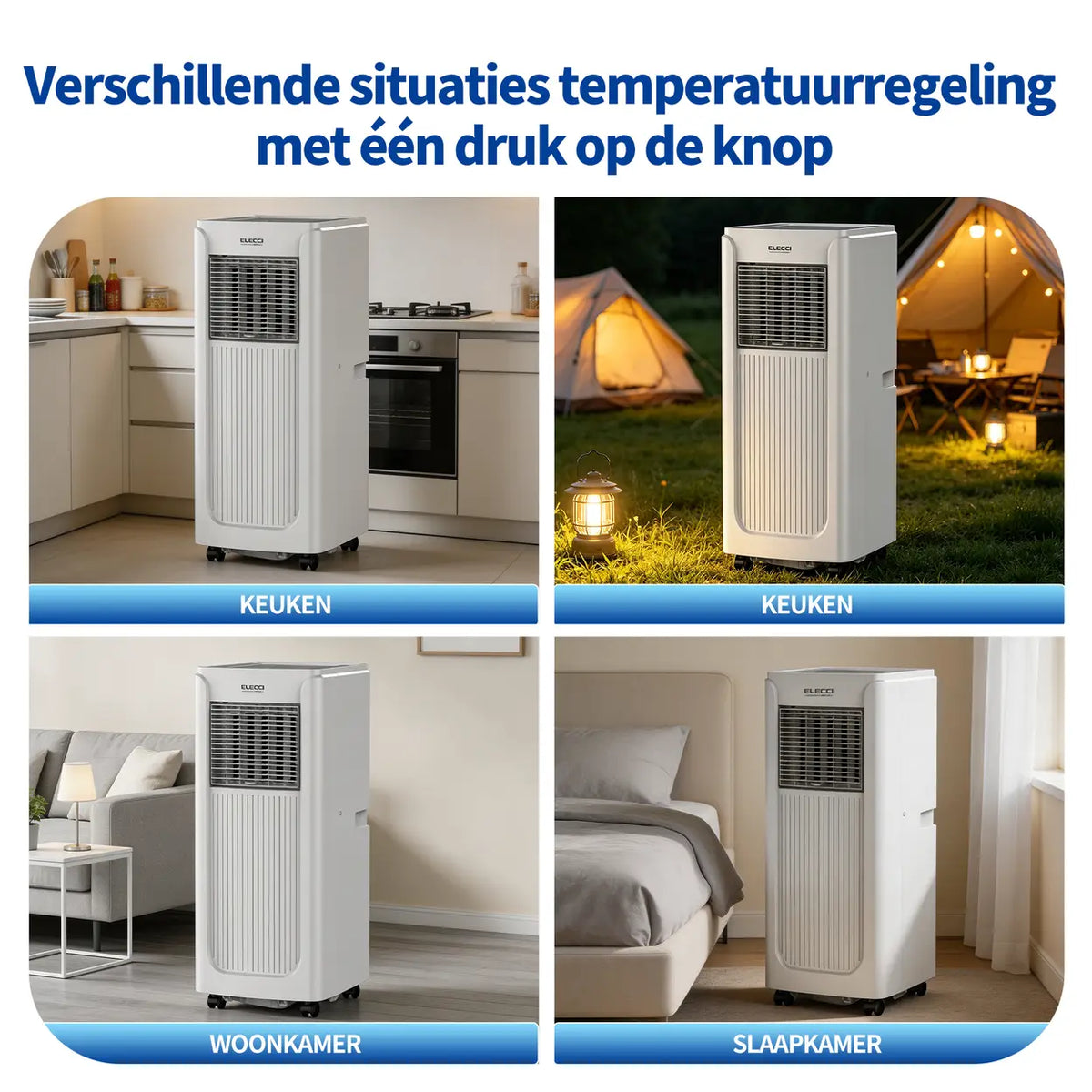 ELECCI Mobile Klimaanlage – 6000 BTU – 4-in-1 – Energieeffizienzklasse A