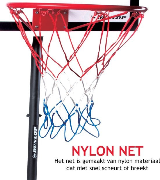 Dunlop Basketbalset - Speelset Junior - In Hoogte Verstelbaar: 165 - 205 cm - Basketbal standaard, bal, pomp