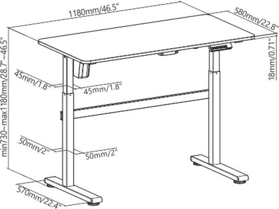Sitz-Steh-Schreibtisch elektrisch höhenverstellbar - 118 x 58 cm - weiß