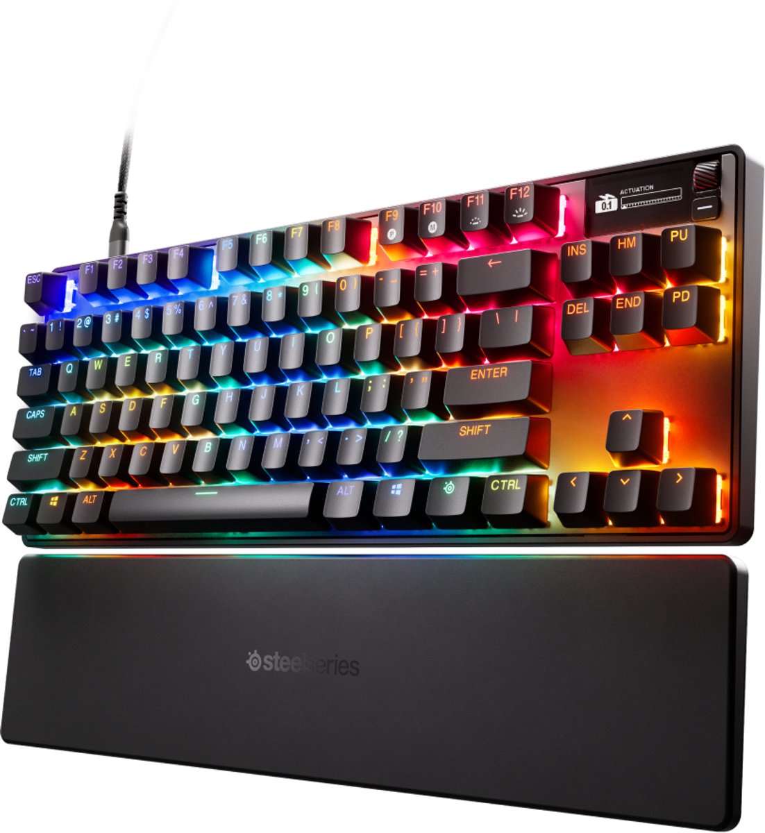 SteelSeries Apex Pro Gen 3 TKL - Gaming Tastatur - verkabelt - einstellbare Farbbeleuchtung - OLED Display - Schwarz