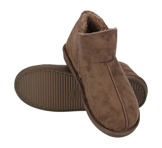 Apollo Home Boots Herren-Hausschuhe - Wildleder - Größe 43/44 - Taupe