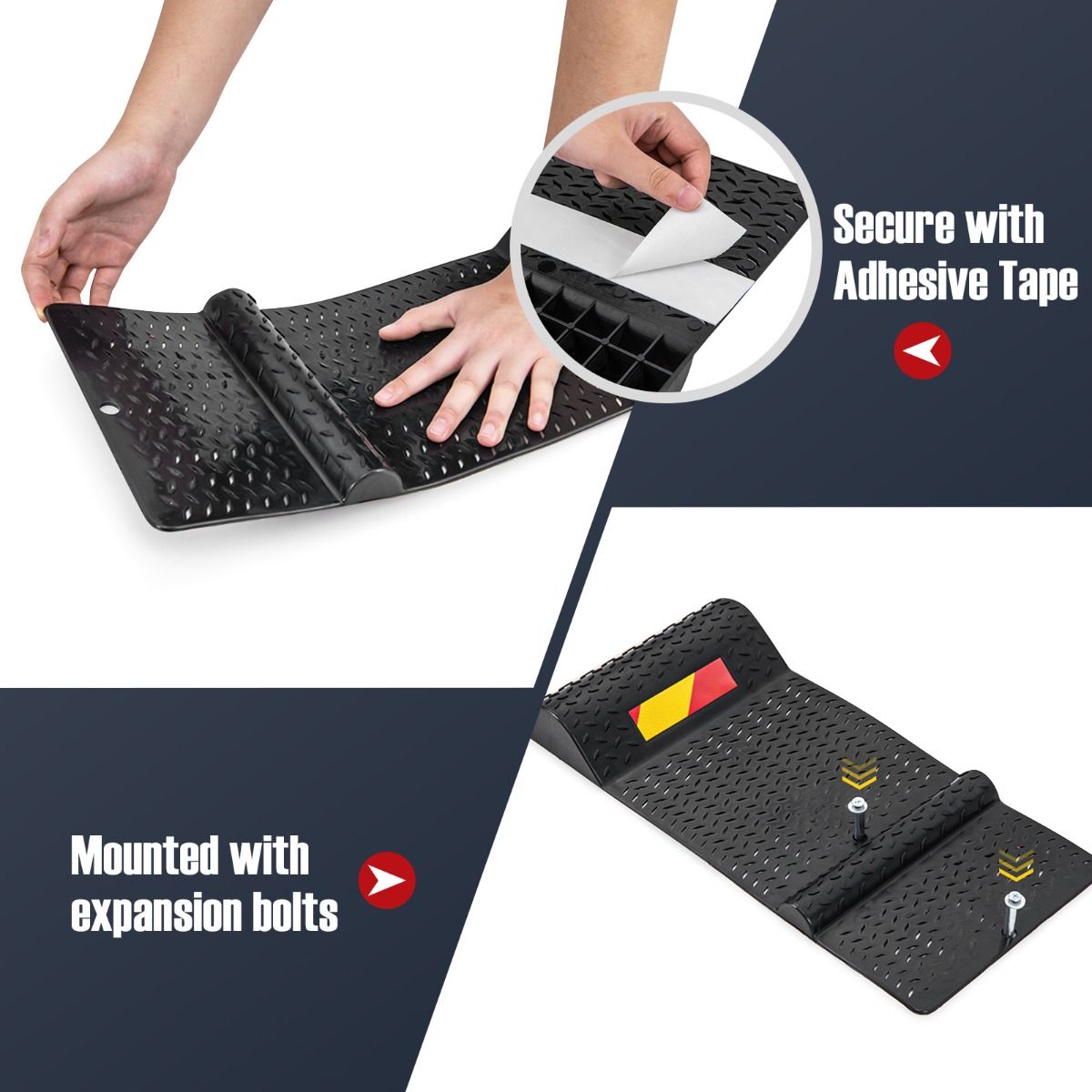 Coast Parkmatte - 53 x 26 x 5 cm - Schwarz - 2 Stück