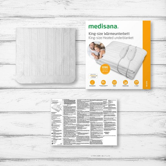 medisana HU 676 – Kingsize-Heizdecke, Größe XL, für 2 Personen, 4 Temperaturstufen