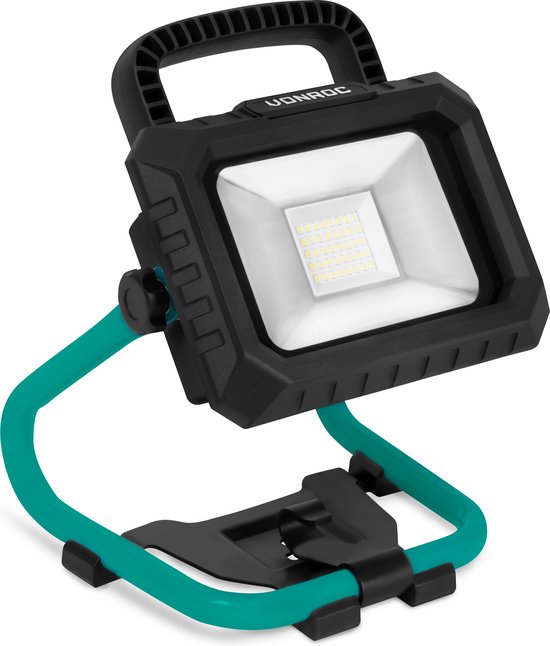 VONROC Akku-Bauleuchte 20V - LED - 20W - 2 Modi: 900/1800 Lumen - schwenkbar - breiter Abstrahlwinkel - ohne Akku & Ladegerät