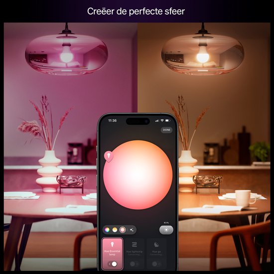 Philips Hue Essential LED-Lampe – E27-Fassung – enthält 3 Lampen – einstellbares weißes und farbiges Licht – Standard-Lampenform – intelligente Beleuchtung